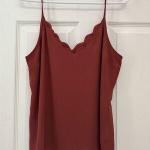 Express Scalloped Camisole Top - Rust